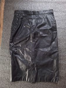 Black Leather Pencil Skirt