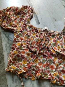 Floral Print Smocked Top