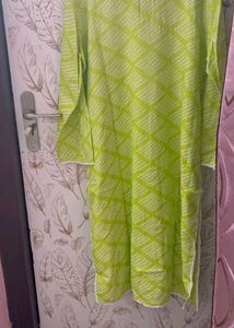 HOC Lime Green Embroidered Kurta