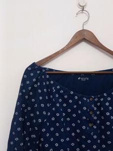 Mavie Blue Girls Top &amp; Red Net Cardigan Size: M