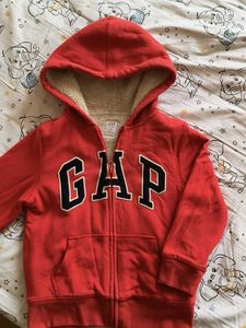 GAP Red Sherpa Lined Hoodie