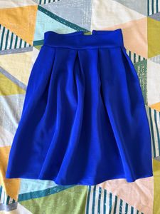 Vibrant Blue Pleated Skirt