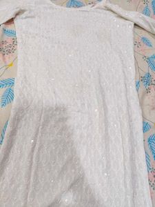 Elegant White Sequined Kurta