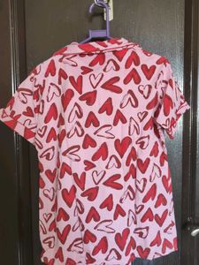 Cute Heart Print Pajama Set