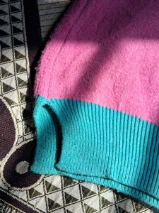 Vibrant Pink &amp; Teal Knit Vest