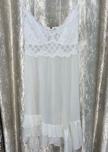 Sheer White Lace Slip Dress