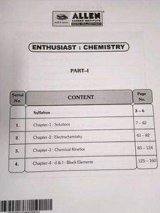 Allen Chemistry CBSE Compendium Class XII Part 1