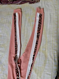 Pink &amp; White Striped Track Pants