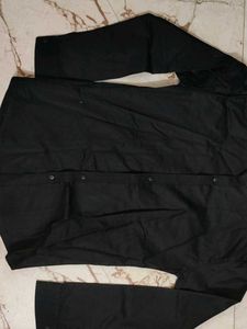 Men's Black Mandarin Collar Shirt
