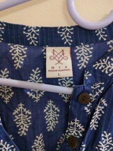 Indigo Print Cotton Top