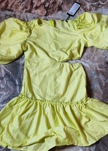 Lime Green Ruffled Mini Dress
