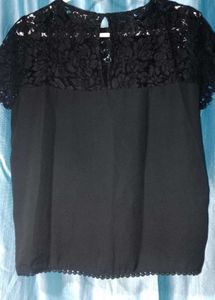 Mango Black Lace Top