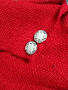 Red Knitted Poncho