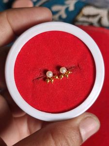 Gold Pearl Stud Earrings