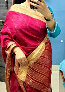 chiffon silk banarasi weaving saree with stone