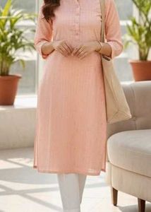 Peach Mandarin Collar Top