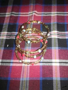 Bohemian Leaf &amp; Bell Dangle Bangle Set