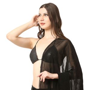 Sparkly Black Halter Bikini Top