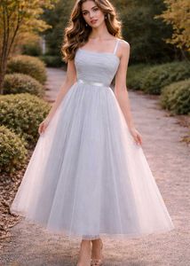 Elegant Tulle Midi Dress