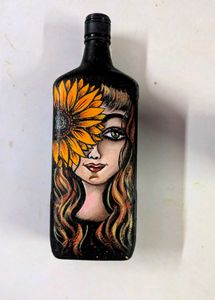 Hand-Painted Artistic Bottle Decor