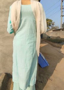 Sky Blue Cotton Kurta Set