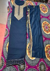 Blue Dress Material with Border