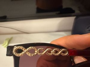 Ombre Maroon Brown Sunglasses with Gold Accent