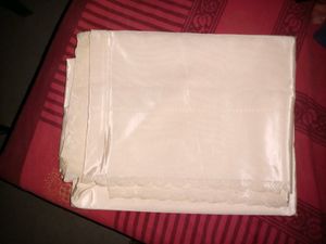 Vintage Satin Slip Saree- Cream Lace Trim