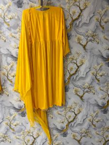 Bright Yellow Kurta Set with Dupatta
