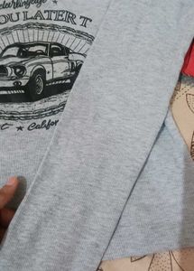 Grey Graphic Long Sleeve T-Shirt