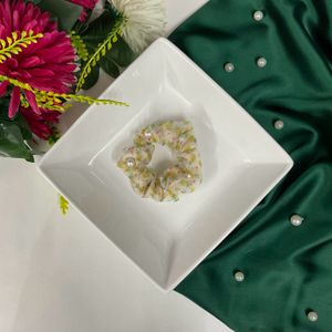 Dual Pearl Scrunchie (Pack Of 2)