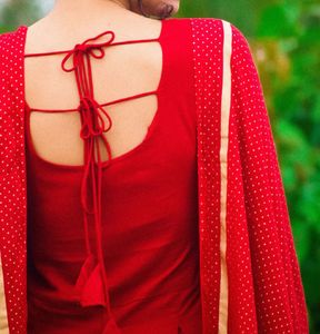 Elegant Red Kurta Set with Dupatta (no Pant)
