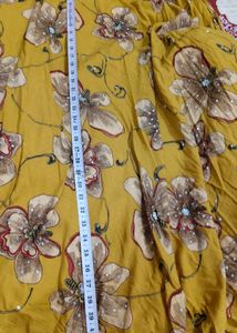 Yellow Floral Print Lehenga Choli Set