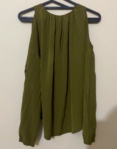 Chic Olive Cold Shoulder Top