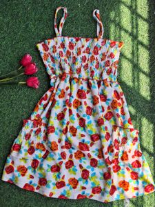 Cute Floral Fleece Dress