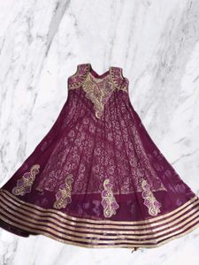 Elegant Maroon Anarkali Kurta Set