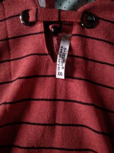 Vestry Women's Red Top With Black Strips