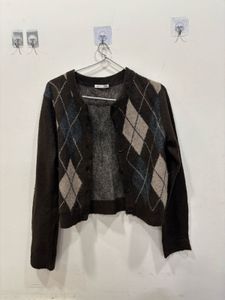 Argyle Cardigan Sweater