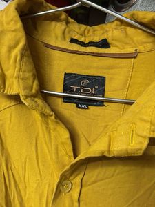 Mustard Yellow Long Sleeve Button-Up Shirt