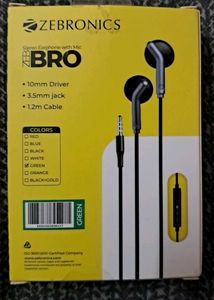 Zebronics (Zeb-Bro) Earphones with Mic - Green