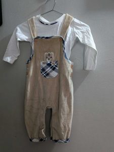 Cute Baby Overalls with Bear Design