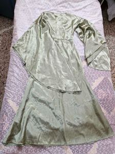 Elegant Sage Green Flowy Gown