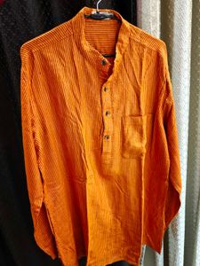 Orange Striped Kurta