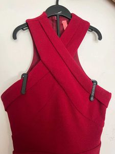 Elegant Red Halter Neck Maxi Dress