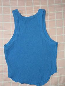 Blue Ribbed Tank Top