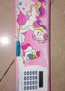 Cute Unicorn Pencil Case with calculator