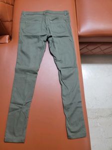 Olive Green Slick Fit Pants