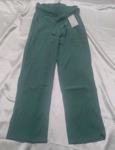 Green High-Waisted Wide Leg Pants