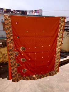 Beautiful Embroidered Saree with Blouse