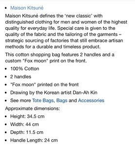 Maison Kitsune Tote Bag